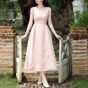 Audrey Women's Pink Sleeveless Classy Dress